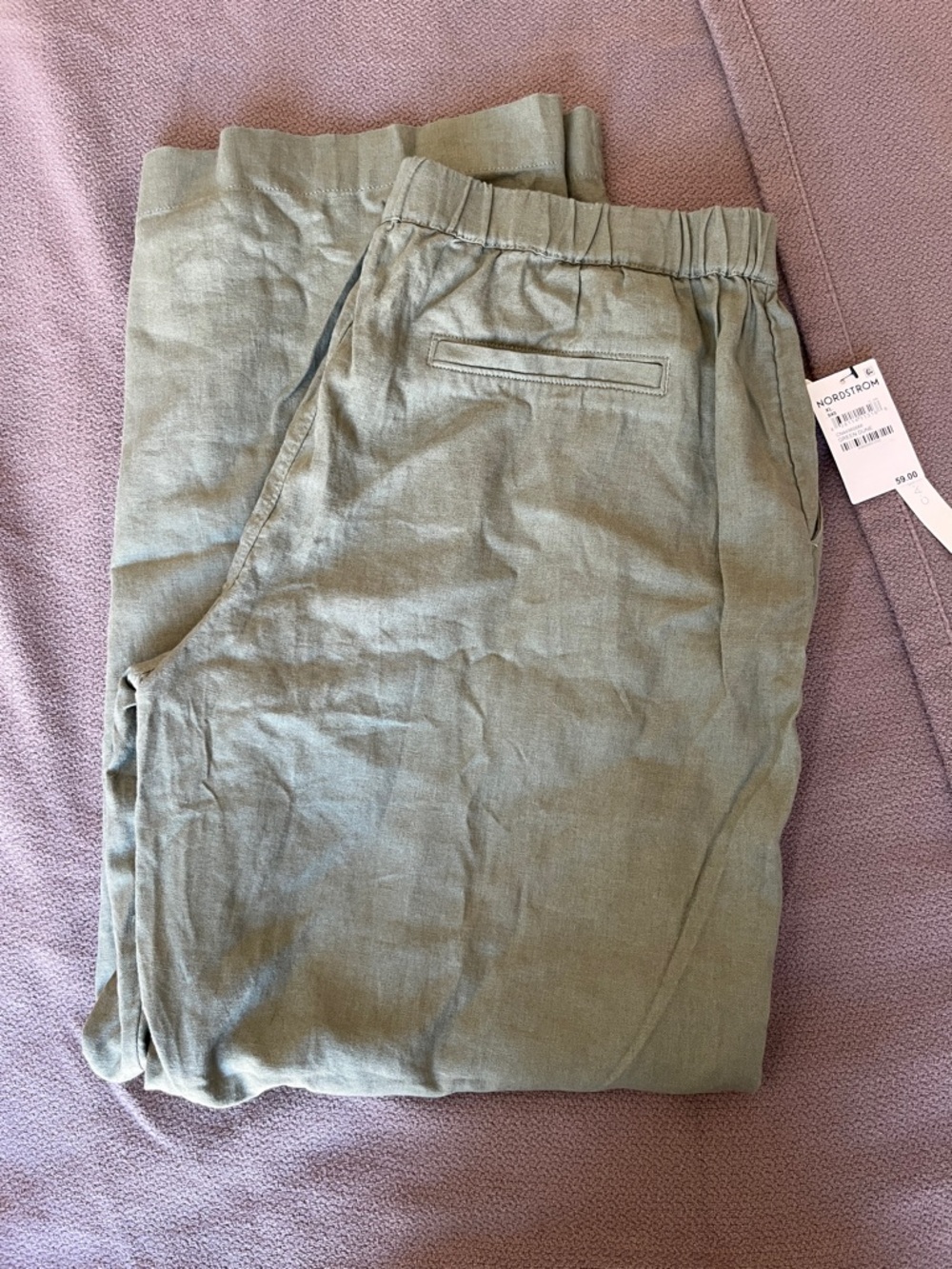 Green Linen Blend Pants XL
